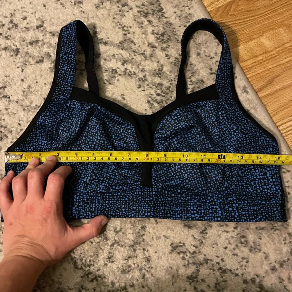 Lululemon Blue Polka Dot‎ Sports Bra Size 10 Athletic Yoga Running